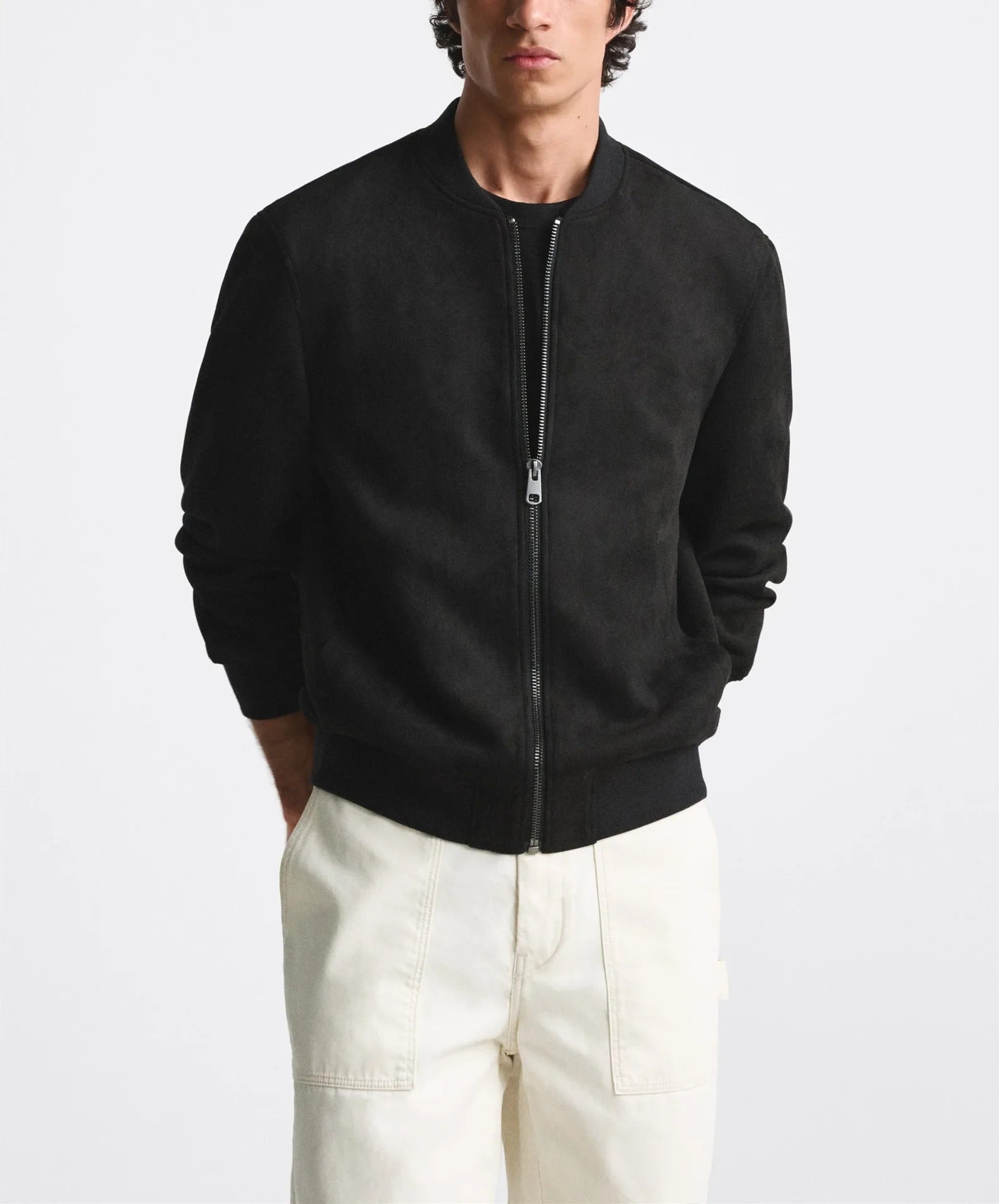 Men's Classic Zip-Up Bomber Jacket
