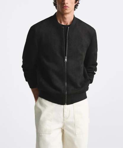  Men's Classic Zip-Up Bomber Jacket
