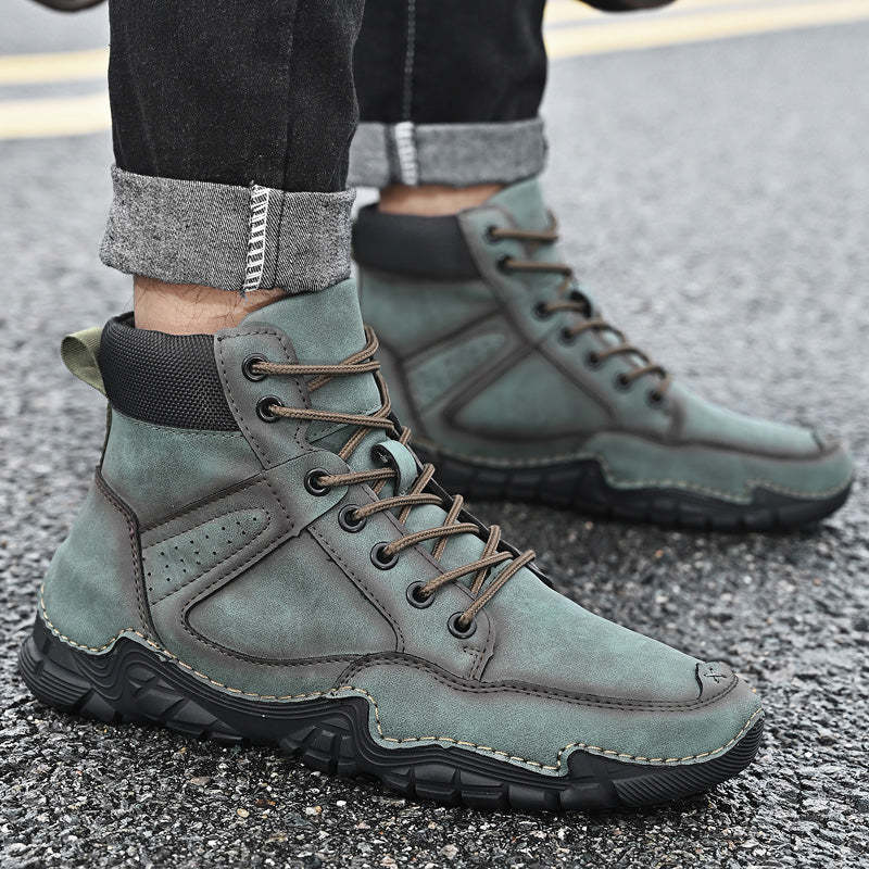 Men Casual Ankle Boots Leather Winter Orthopedic Shoes