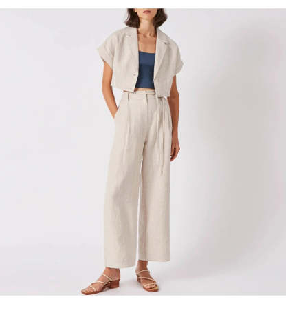 Linen Wide-Leg Trousers