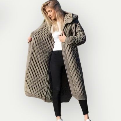 Wool Cardigan With Hoodie
