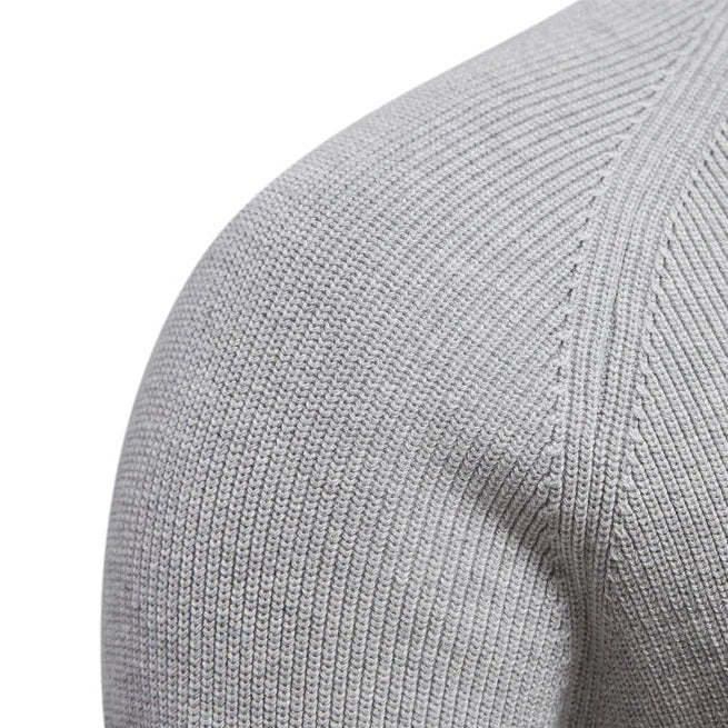 Quarter-Zip Quilted Ribbed Knit Sweater