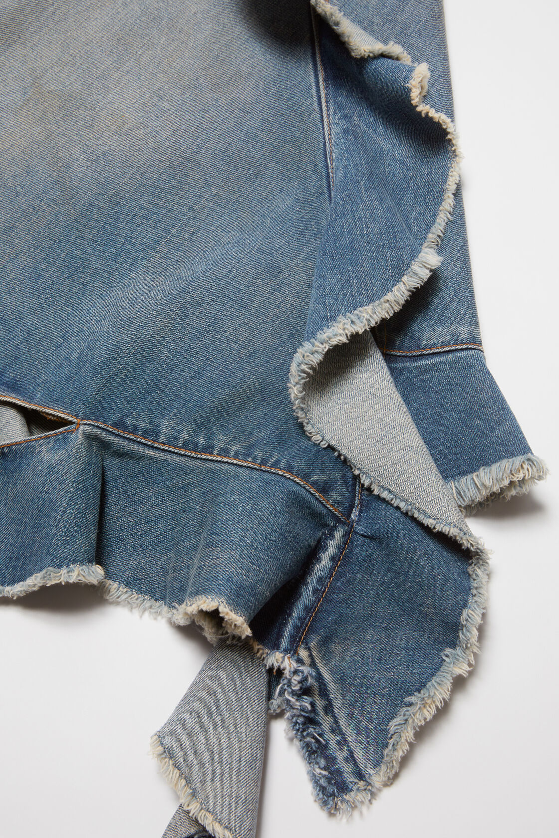 Denim Ruffle Midi Dress