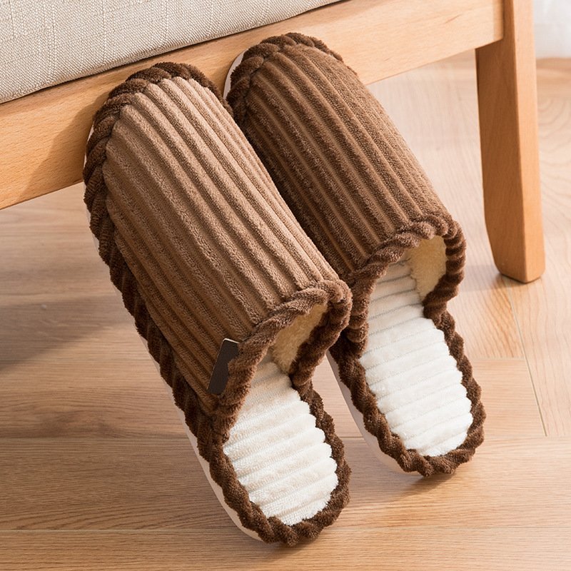 Men Comfy Warm Slippers Smooth Yarn Home Slides