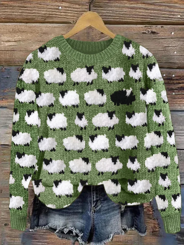 Vintage Wool Knit Sweater for Women