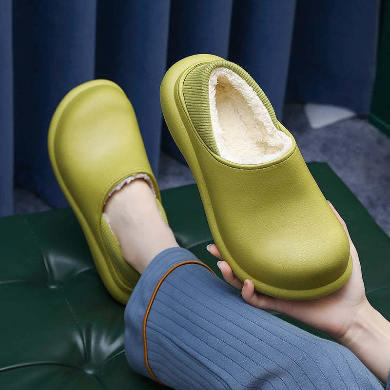 Women Cute Fur Slippers Elastic EVA Winter Shoes