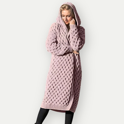 Wool Cardigan With Hoodie