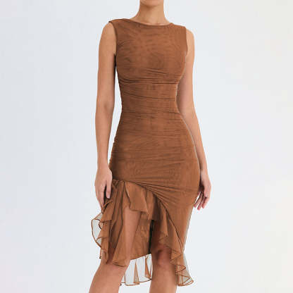 Ruffle Hem Cocktail Dress