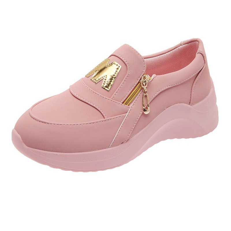 Women Casual Side Zipper Fashion Platform Sneakers Shoes
