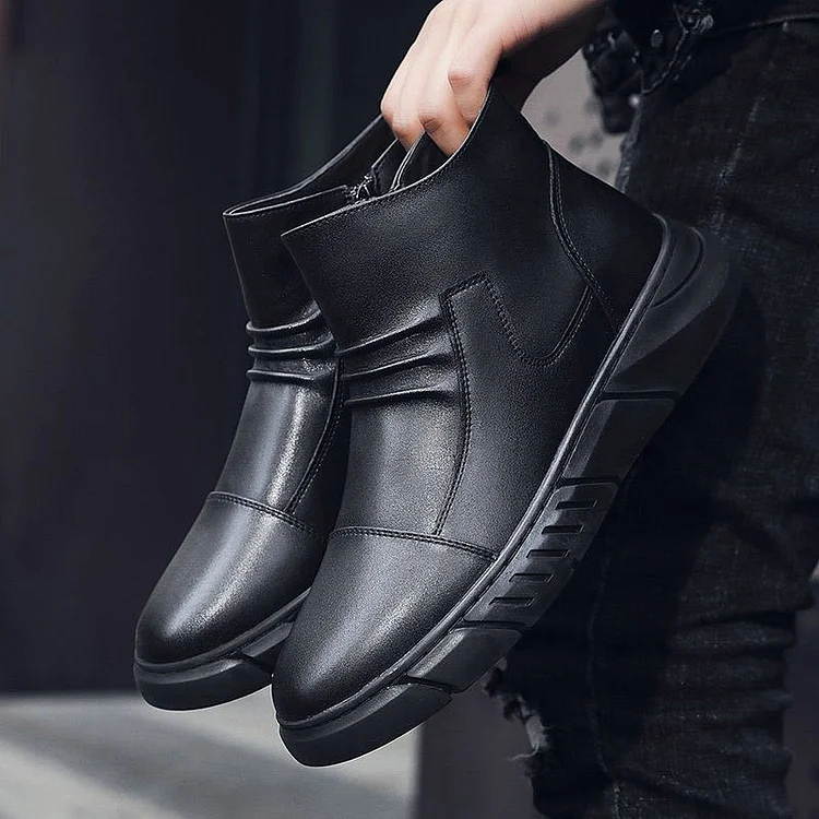 Italian Handmade Genuine Leather Zipper Boots
