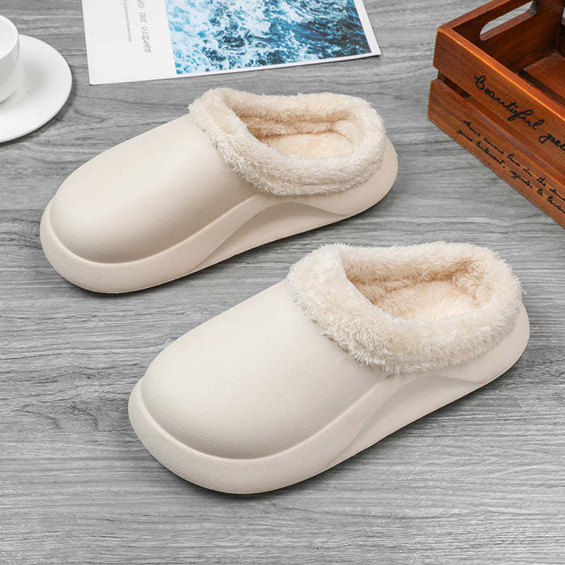 Waterproof Men Slippers Anti-slip Plush Home Footwear