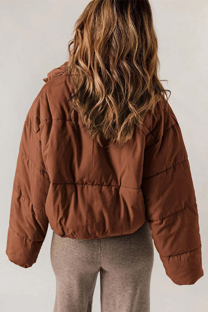 Puffer Jacket with Cinched Waist