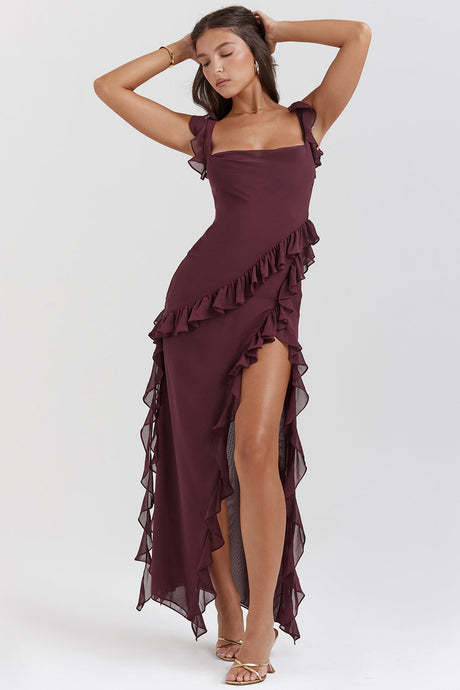 Halter Dress with High Slit