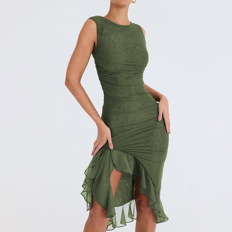 Ruffle Hem Cocktail Dress