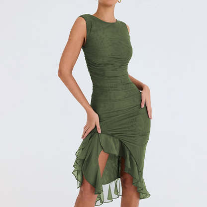 Ruffle Hem Cocktail Dress