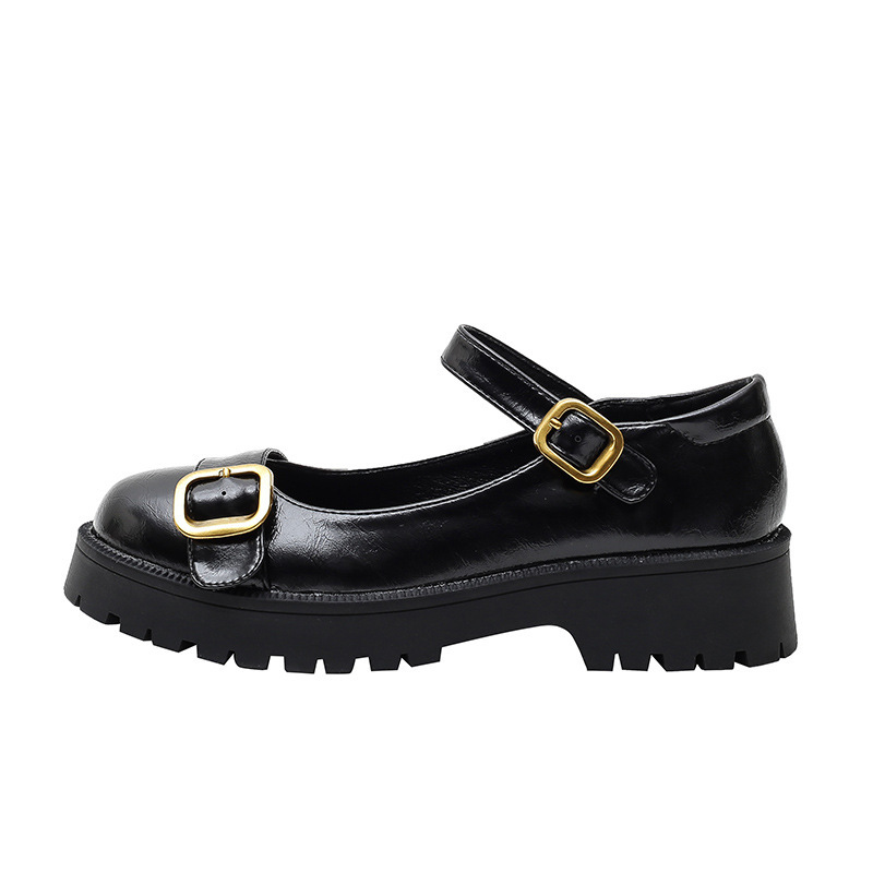 Retro Mary Jane Shoes Buckle Strap Platform Loafer School Shoes