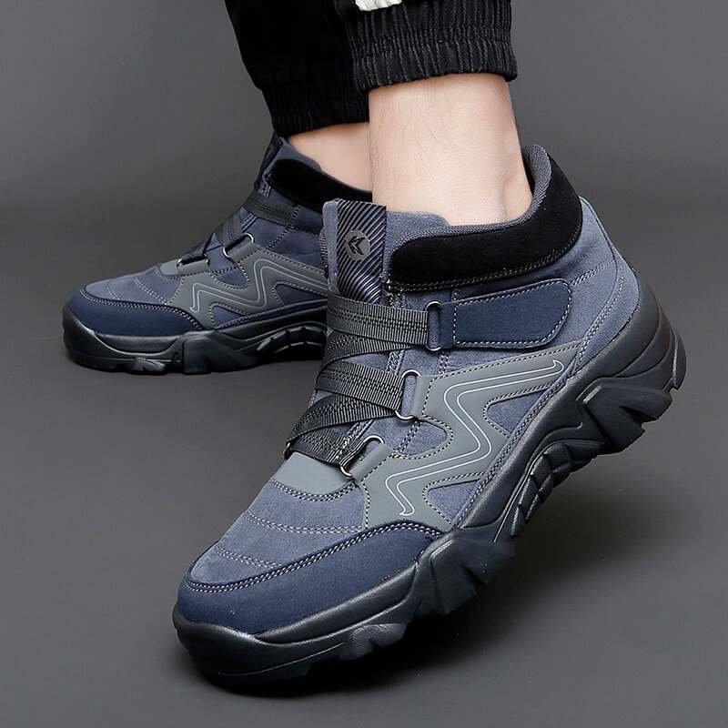 Orthopedic Shoes Men Anti-collision Velcro Hiking Ankle Sneakers Suede Outdoor