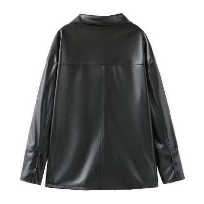 Vegan Leather Trench Coat