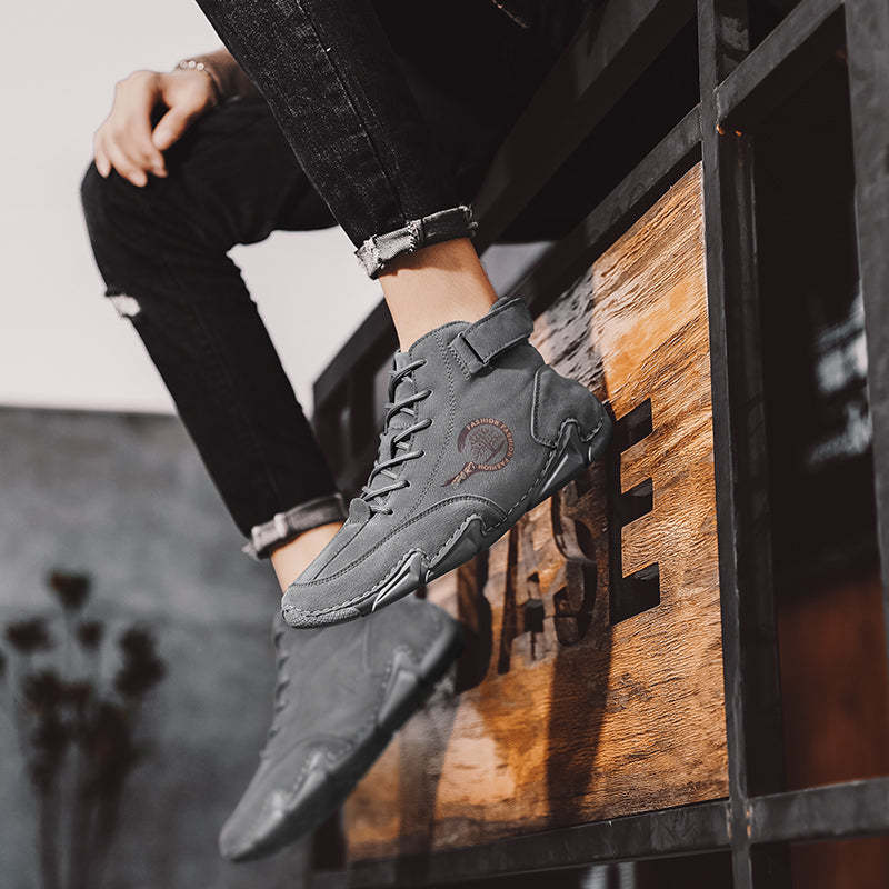 Handmade Suede Ankle Boots For Men Leisure Orthopedic Shoes