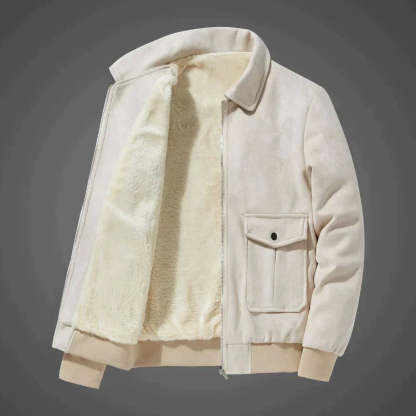 Suede Jacket With Teddy Inner Lining
