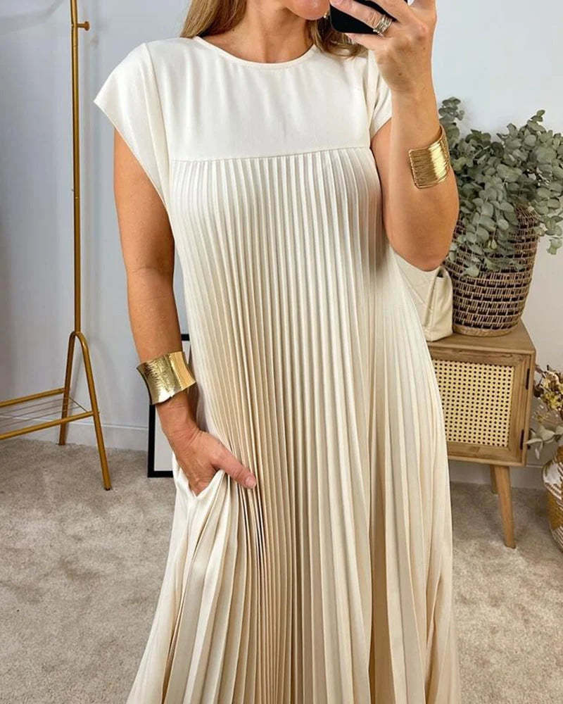 Luxe Pleated Midi Dress