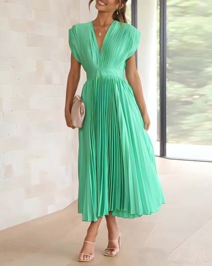 Flowy V-Neck Midi Dress