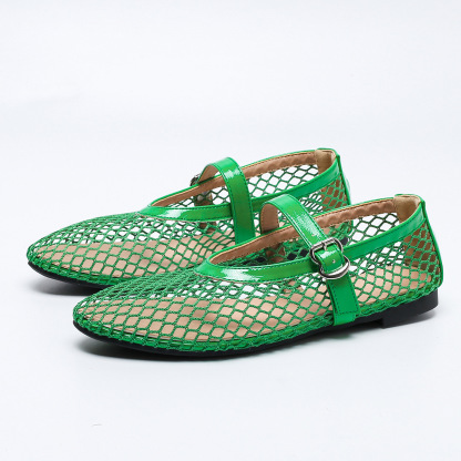 Women's Mesh Ballet Flats Comfy Mary Jane Shoes