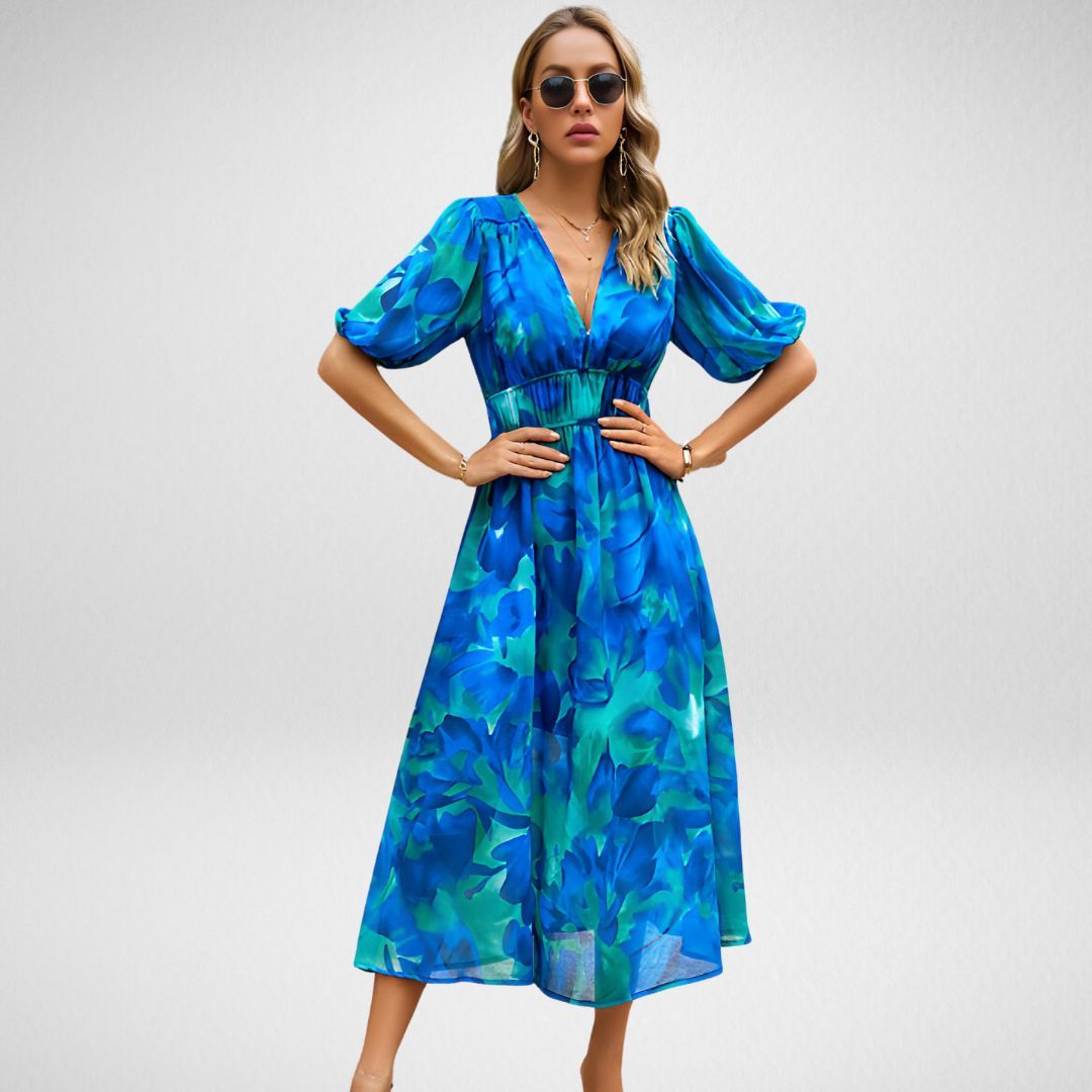 Charming Geometric Midi Dress