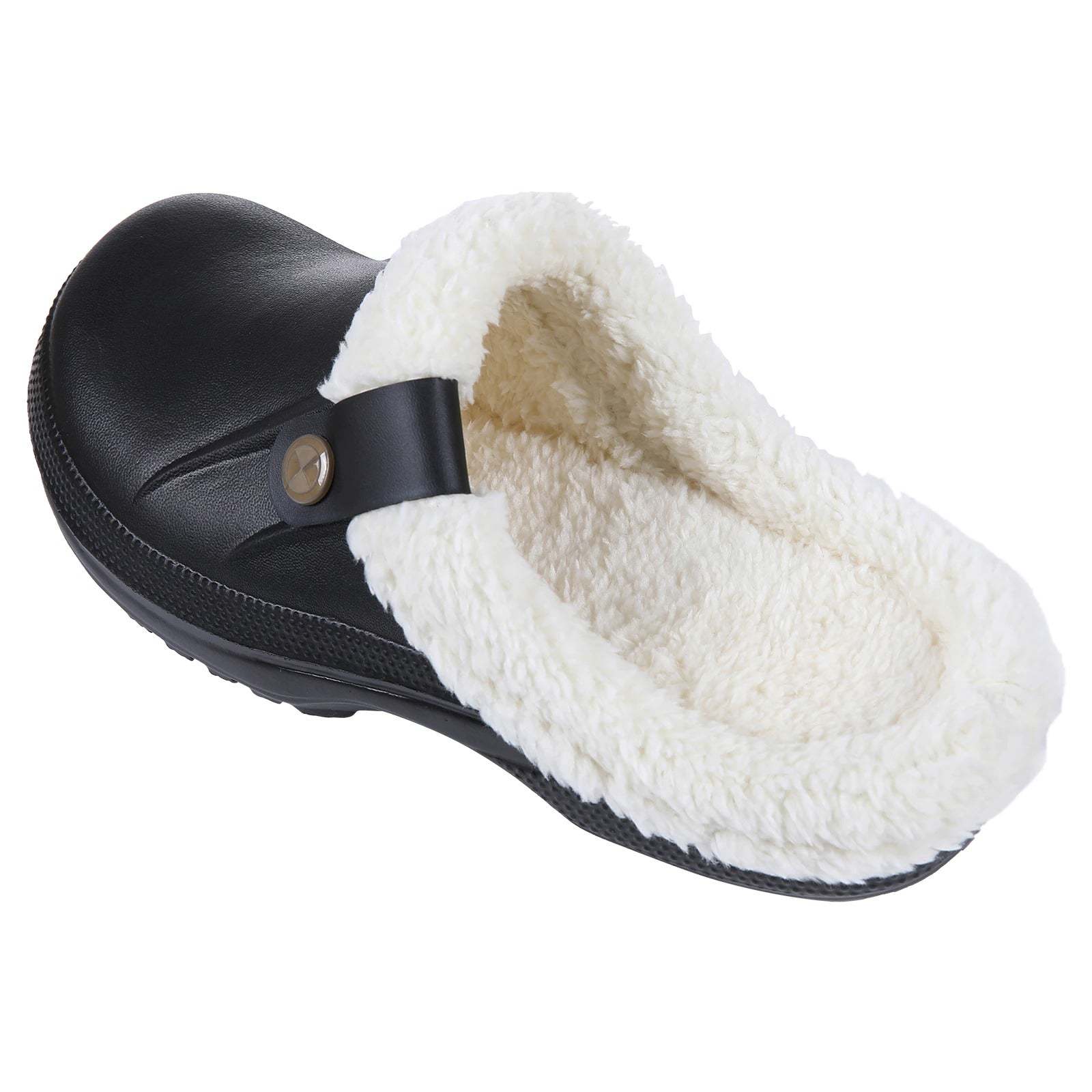 Plush Winter Slippers Women Heel Support Waterproof Slides