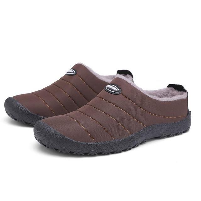 Fur Slippers For Men Waterproof Indoor And Outdoor Winter Slides