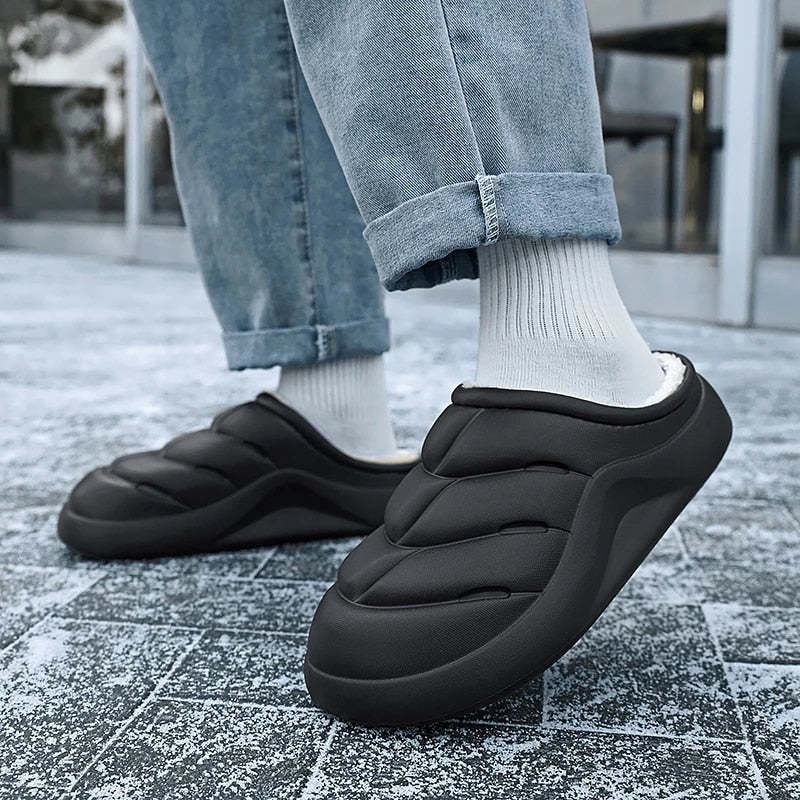 Women Waterproof Winter Slippers Plush Thick Sole