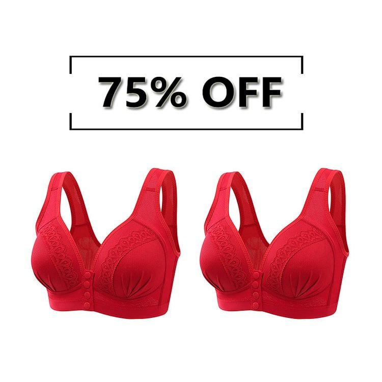 Front Button Breathable Skin-Friendly Cotton Bra