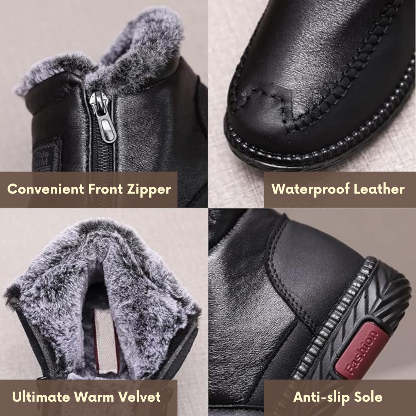 Orthopedic Boots Comfortable Waterproof Arch-support Leather Winter