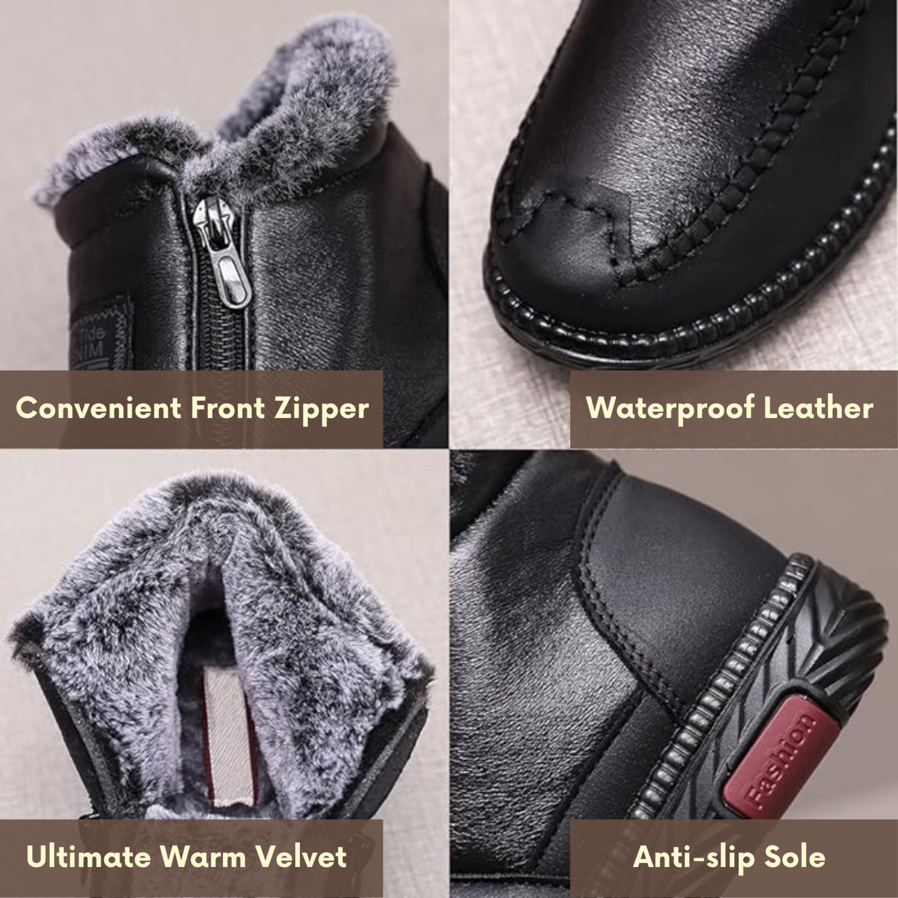 Orthopedic Boots Comfortable Waterproof Arch-support Leather Winter