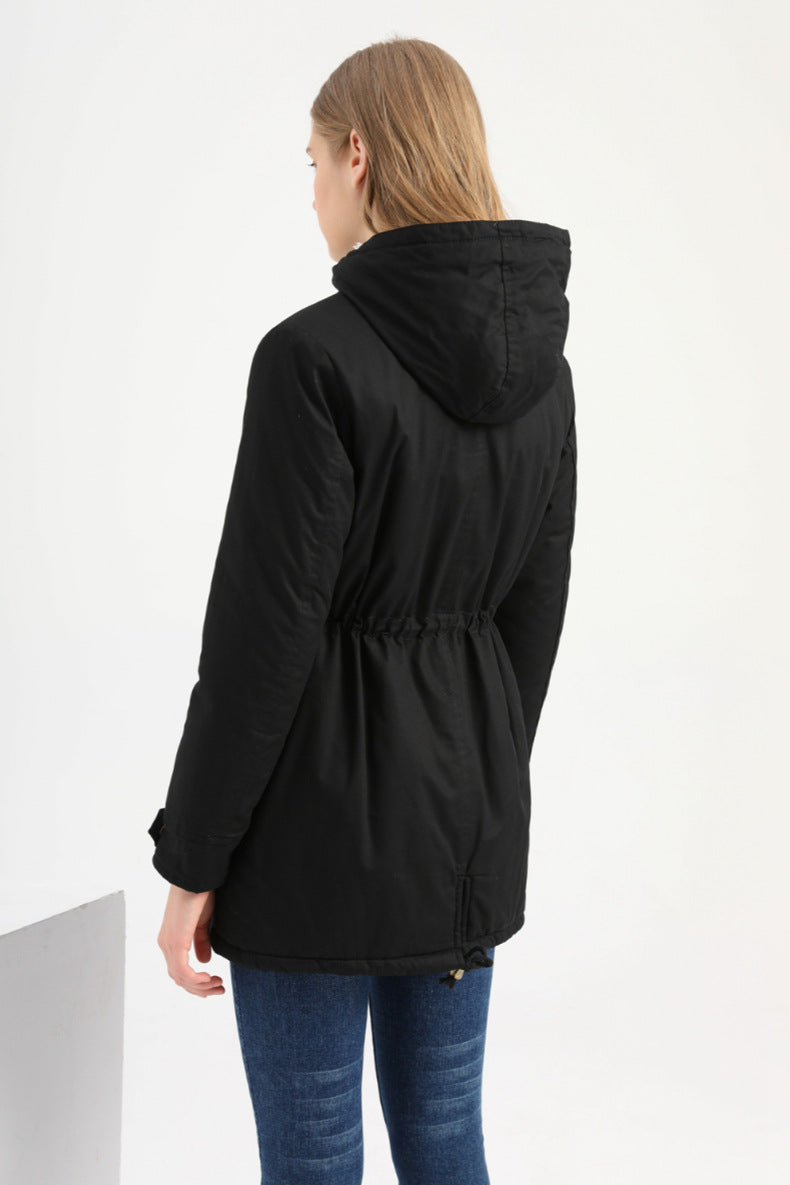 Casual Drawstring Hooded Jacket
