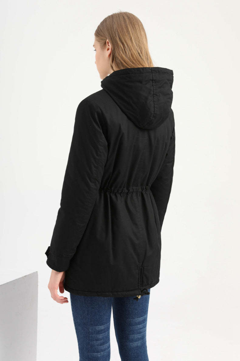 Casual Drawstring Hooded Jacket