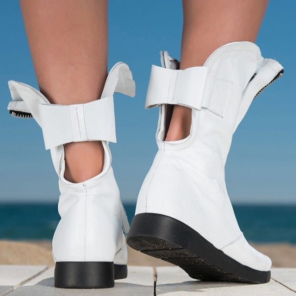 Mollyshoe Women Soft Leather Zipper Summer Boots