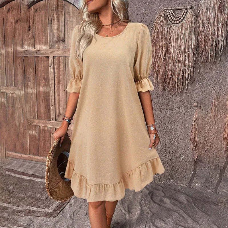 Ruffled Sleeve Summer Dress
