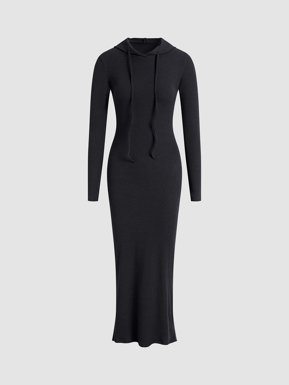 Casual Hooded Dress with Drawstring