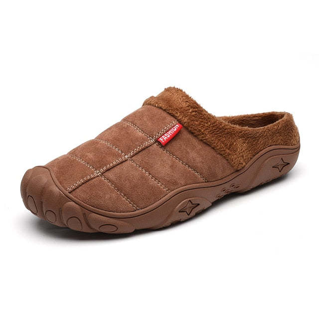 Fleece Warm Slippers For Men Basic Winter Shoes