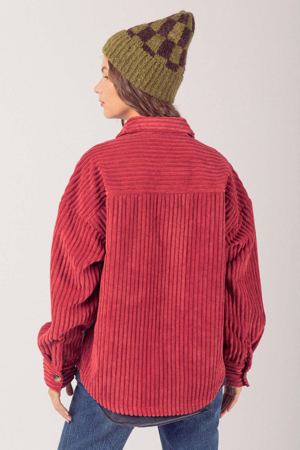 Autumn Corduroy Textured Button-Up Jacket