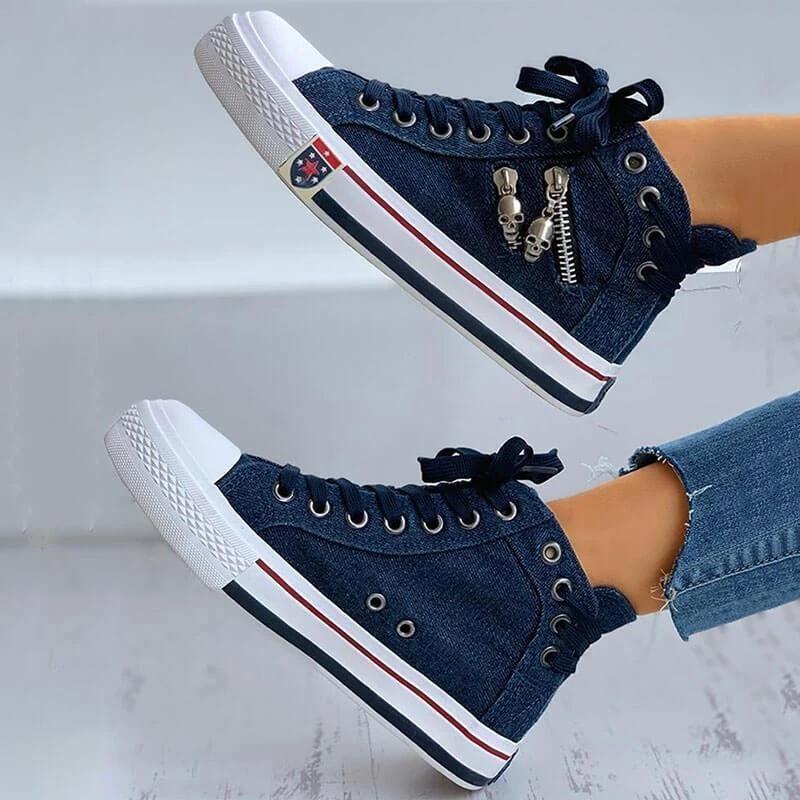 Lightweight Comfy Lace-up High-Top Canvas Shoes