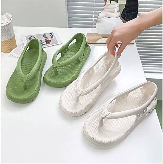 New Bazuo Flip Flops for Men and Women, EVA Thick Sole Non Slip Quick-Dry Sandals