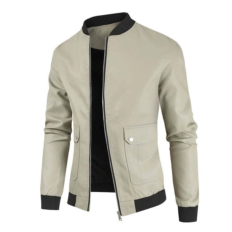 Vegan Leather Bomber Jacket
