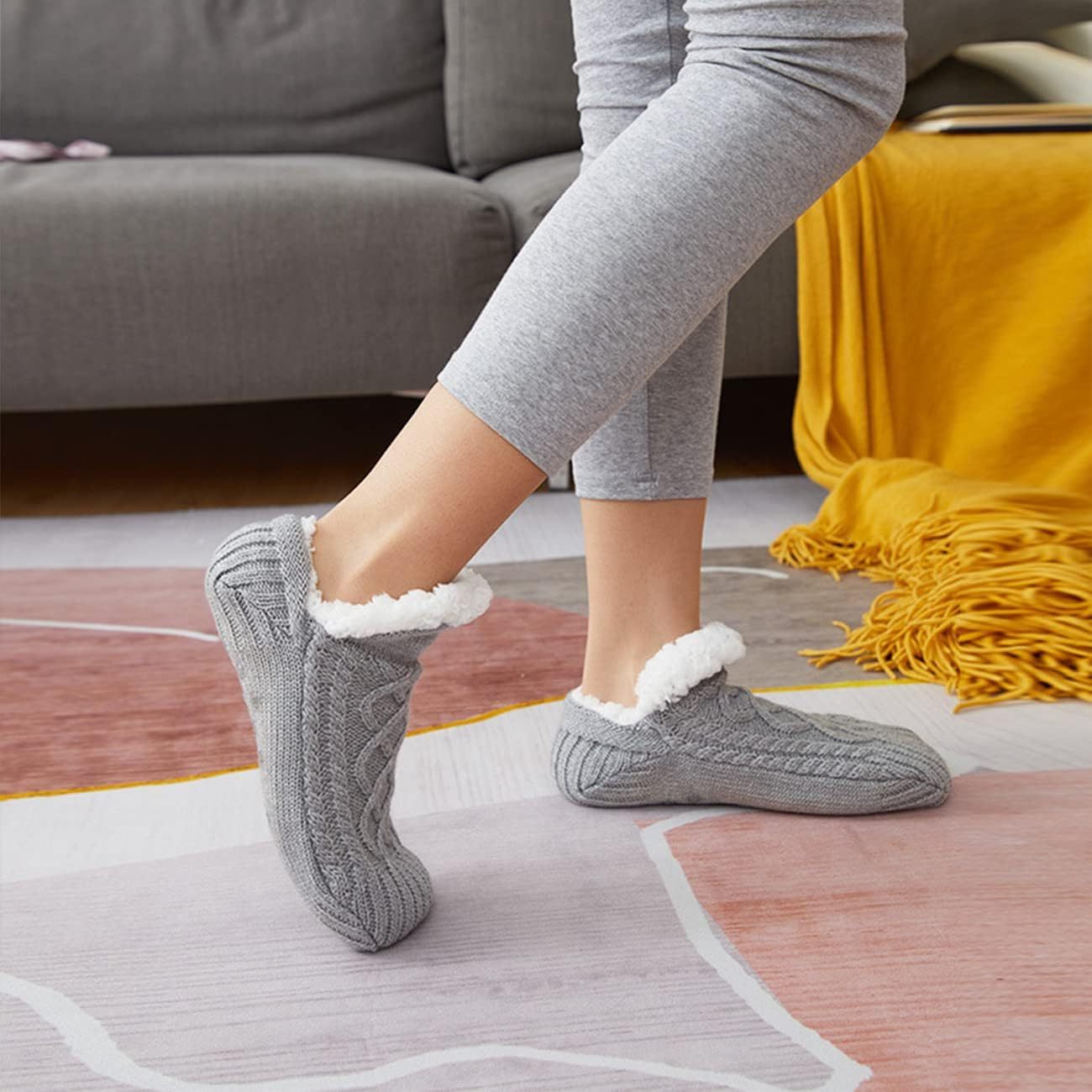 Thermal Socks Ultra Warm Non-Slip Yarn Fur Indoor Slipper Socks
