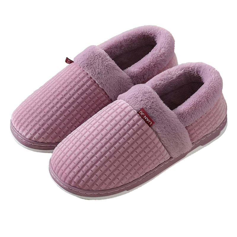 Men Colorful Home Fur Slippers Winter Shoes