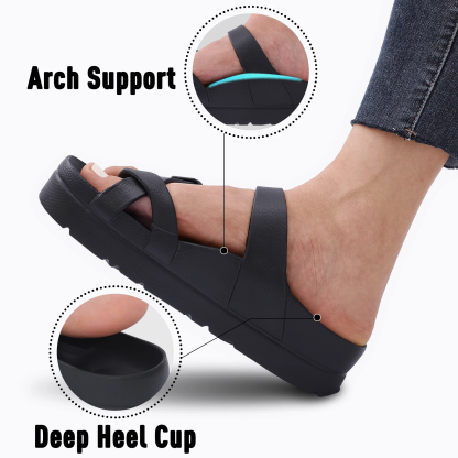 Women's Platform Clogs with Arch Support Adjustable Beach Sandals
