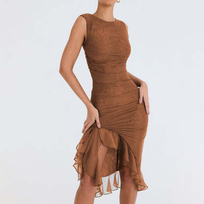 Ruffle Hem Cocktail Dress