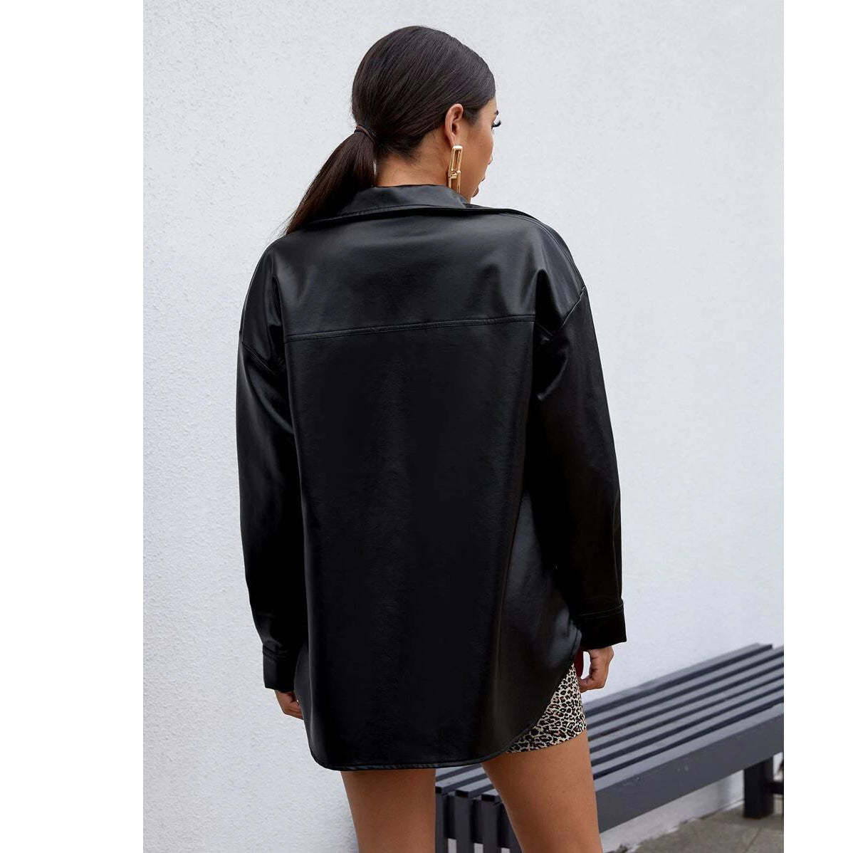 Urban Edge Vegan Leather Overshirt