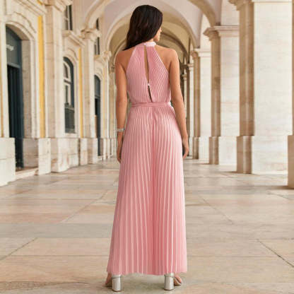 Pleated Jumpsuit With Belt